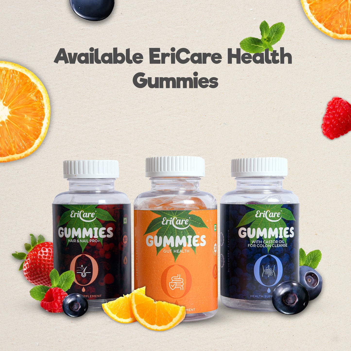 Our range of castor oil gummies for gut and colon cleanse apart from hair and nail gummies