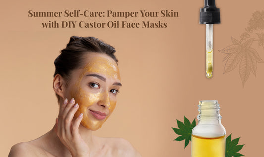 Image displaying a Lady who is taking a new summer self-care routinewith DIY castor oil face masks