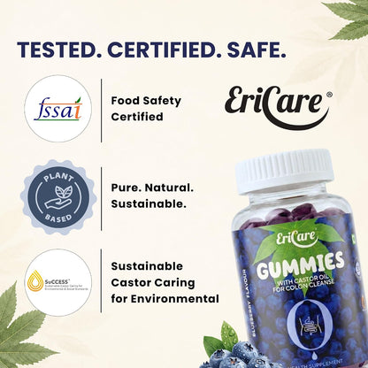 Colon Cleanse Constipation Gummies | For Natural Colon Cleanse & Bowel Regularity | EriCare – 30 N