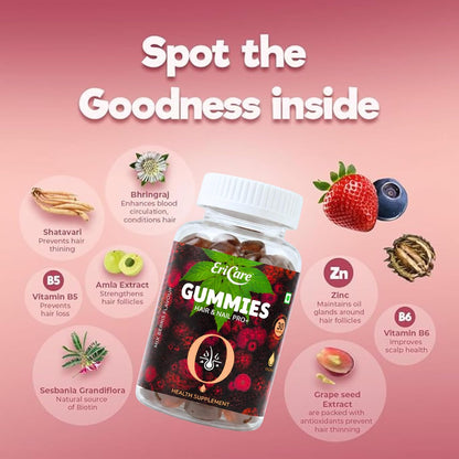 Biotin Gummies with Power of Castor Oil for Strong Hair and Nail | EriCare- 30N