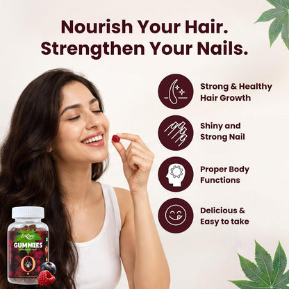 Biotin Gummies with Power of Castor Oil for Strong Hair and Nail | EriCare- 30N