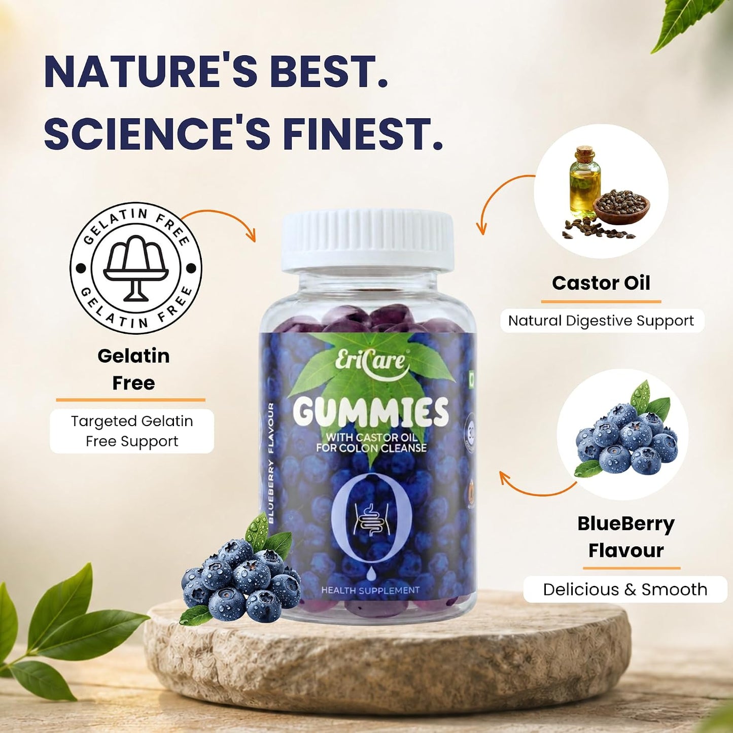 Colon Cleanse Constipation Gummies | For Natural Colon Cleanse & Bowel Regularity | EriCare – 30 N