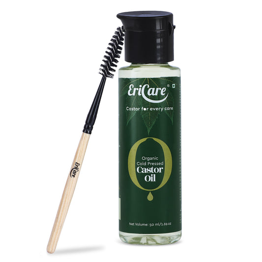 EriCare® Mini Travel Friendly Organic Castor Oil For Eyelashes/Eyebrows Growth– 50ml
