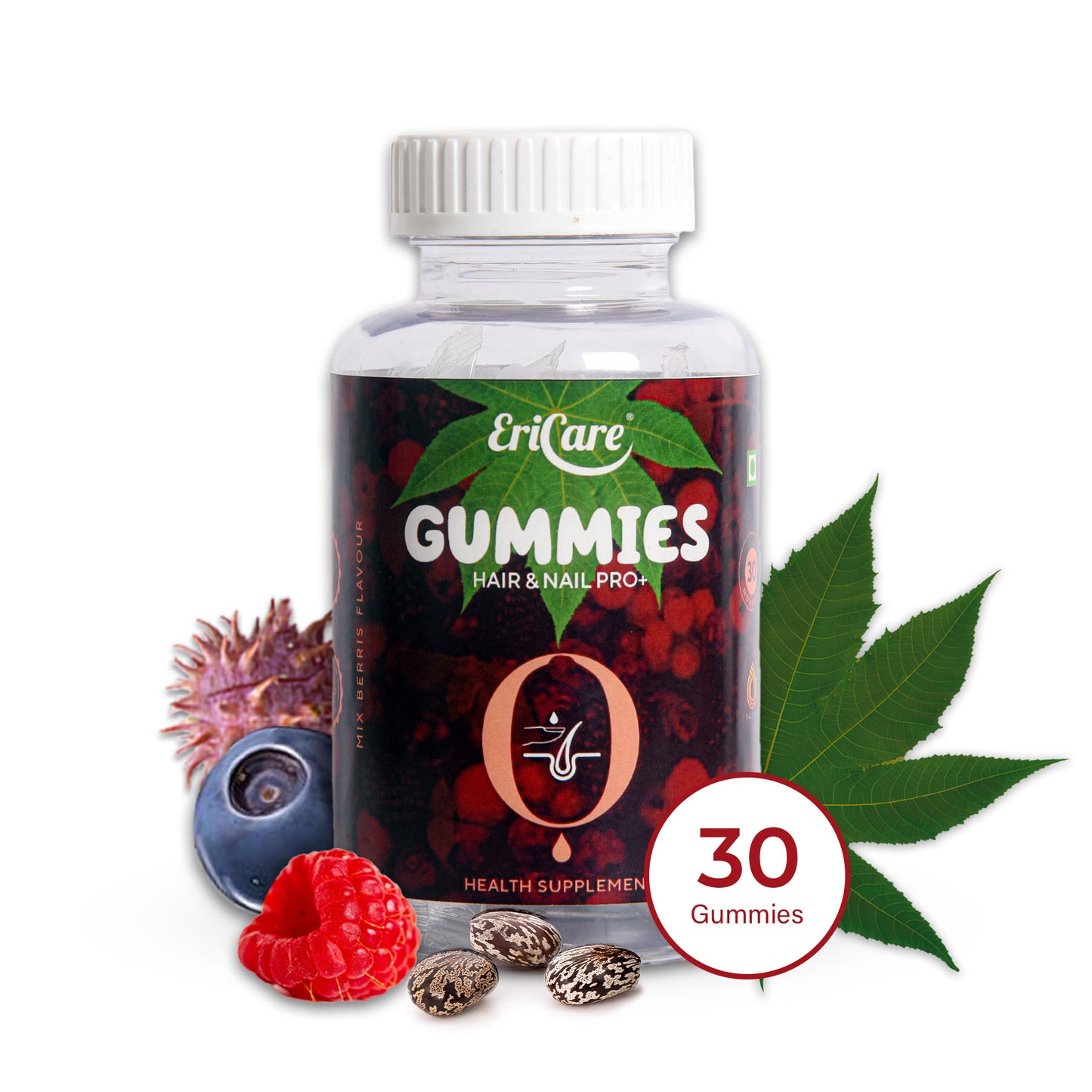 Gummies For Hair & Nail Pro+| Castor Oil Gummies Power packed with Biotin for Healthy Hair & Strong Nail | EriCare- 30N