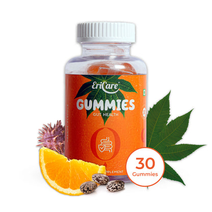 Gut Health Gummies for Happy Gut Flora | Probiotic + Castor Oil Based | Improves Digestive System | EriCare 30N
