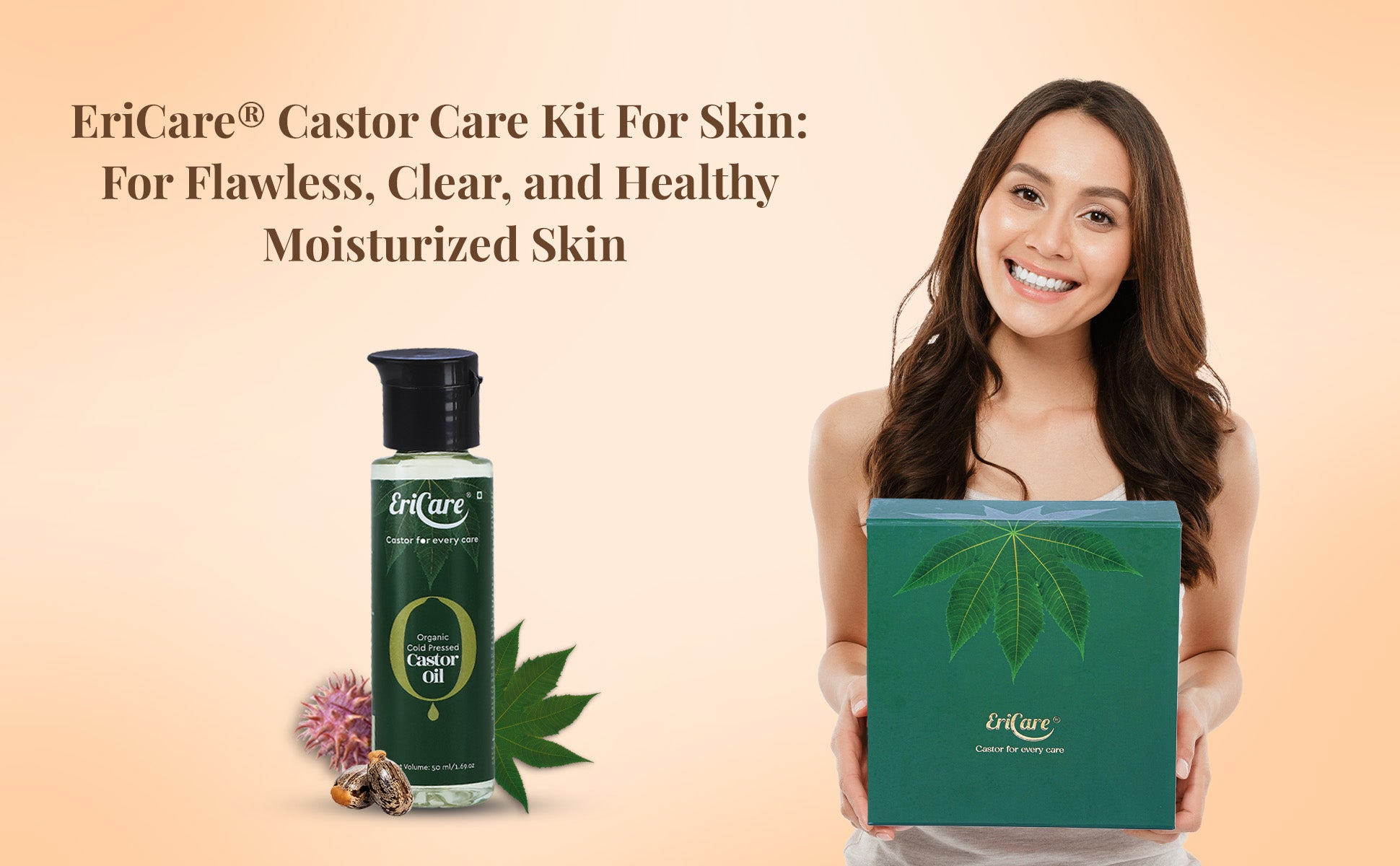organic castor oil for skin that provides natural moisturising glow, hydrates skin for flawless scar free look