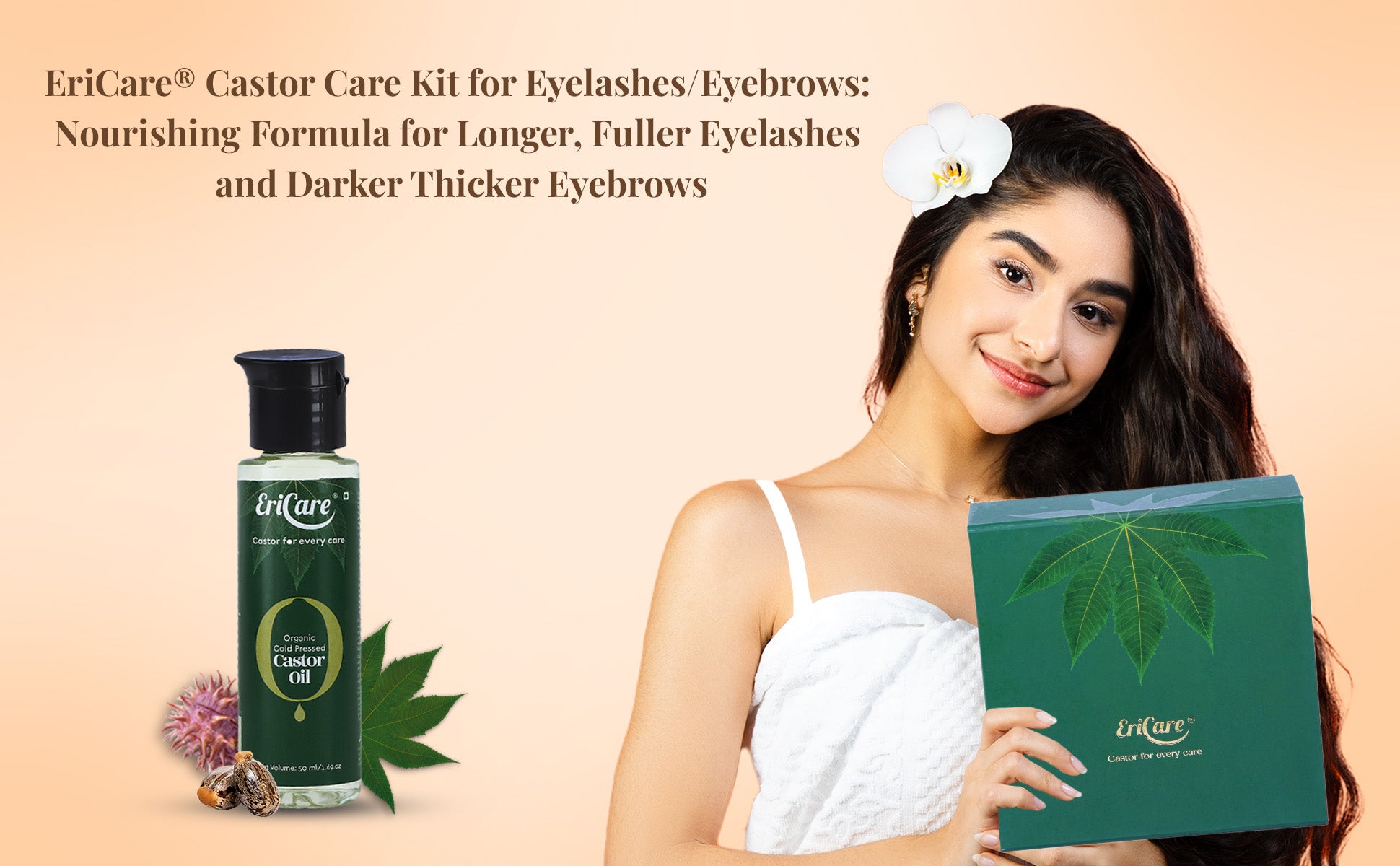 Best castor oil for eyebrows and eyelashes. Women happy after using eyelashes growth oil by EriCare