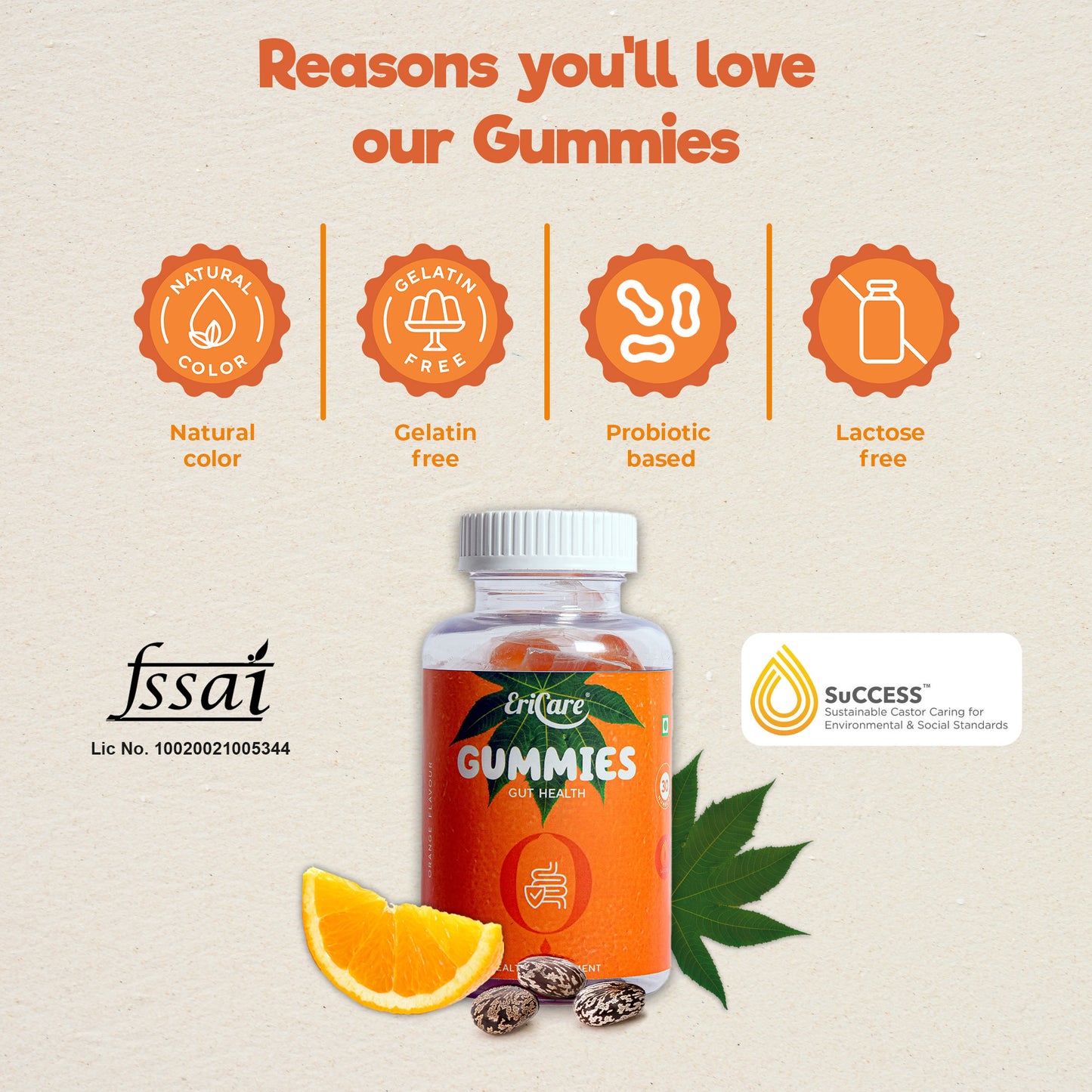 reasons to choose ericare castor oil based probiotic health gummies for gut health