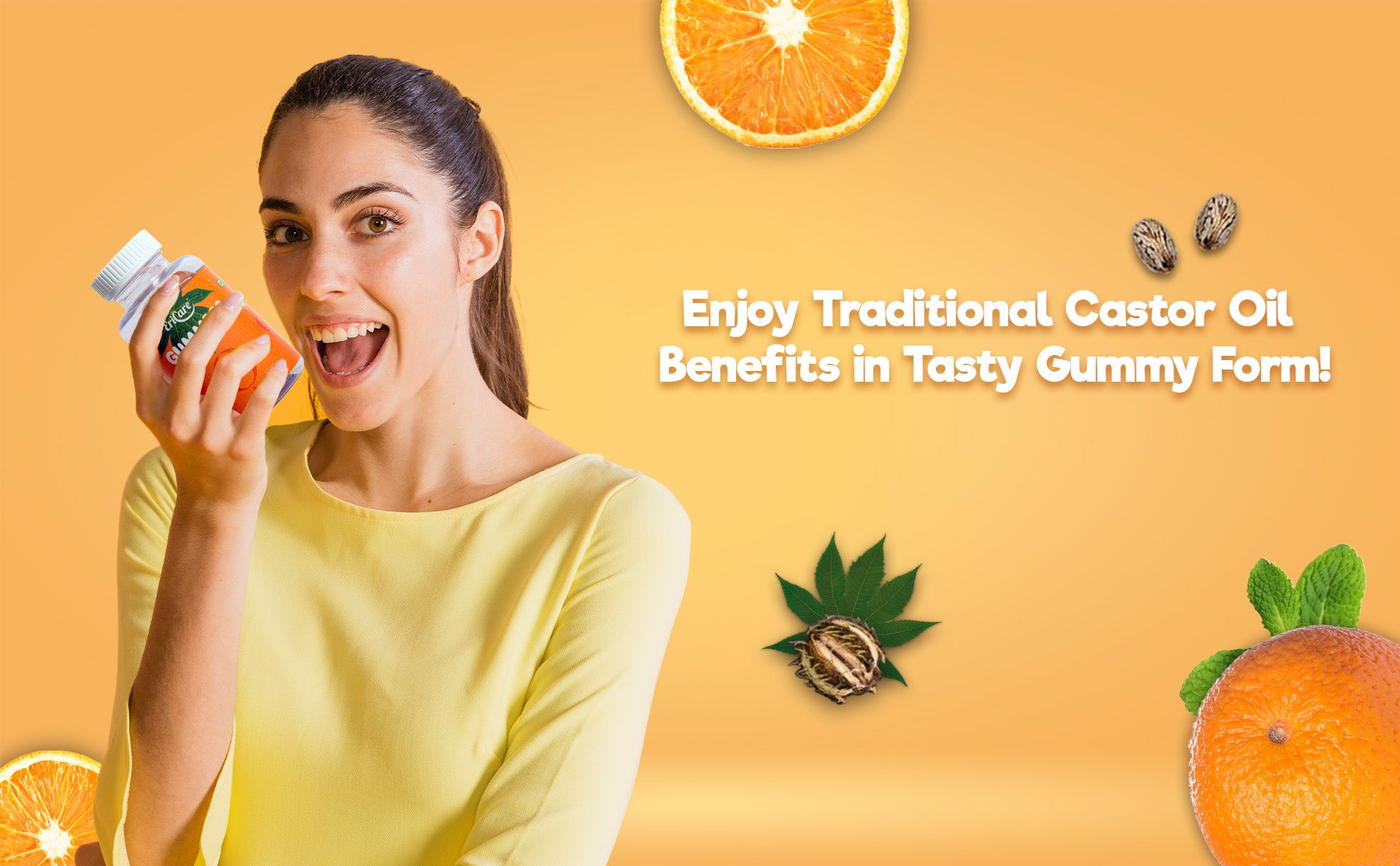gut health gummies with added castor oil benefits to reset your gut health