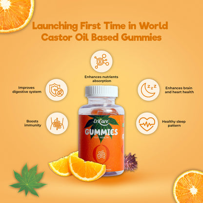 World's first castor oil plus probiotics Gummies for healthy gut health