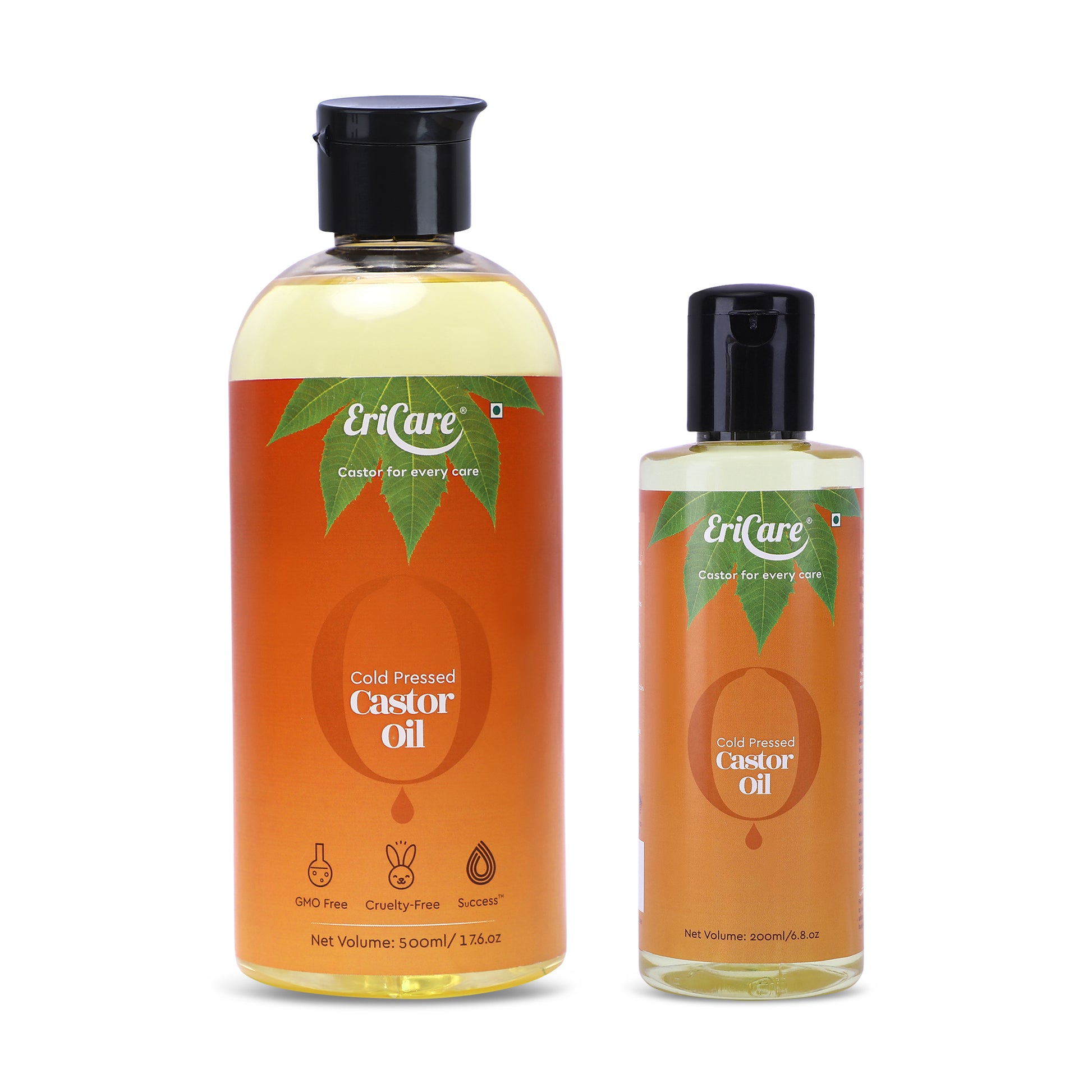 Indian Cold-Pressed Castor Oil Two Variants 200ML and 500ML