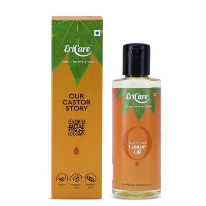 Cold-Pressed Castor Oil: For Hair & Skin Care - 200ML | EriCare®