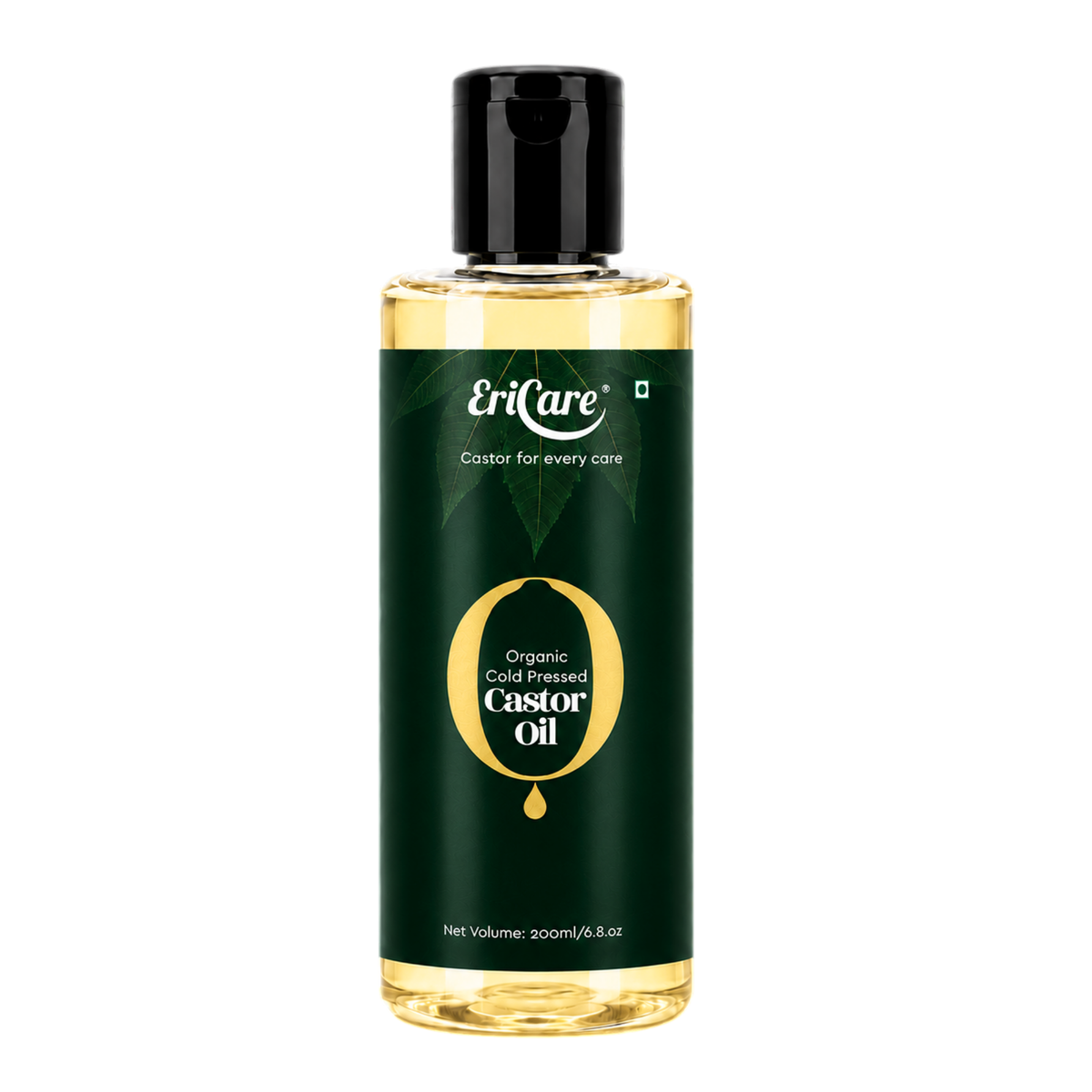 EriCare Organic Cold-Pressed Castor Oil 200ml bottle