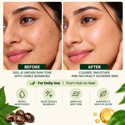 EriCare Organic Castor Oil Skin Care Kit before and after skin results