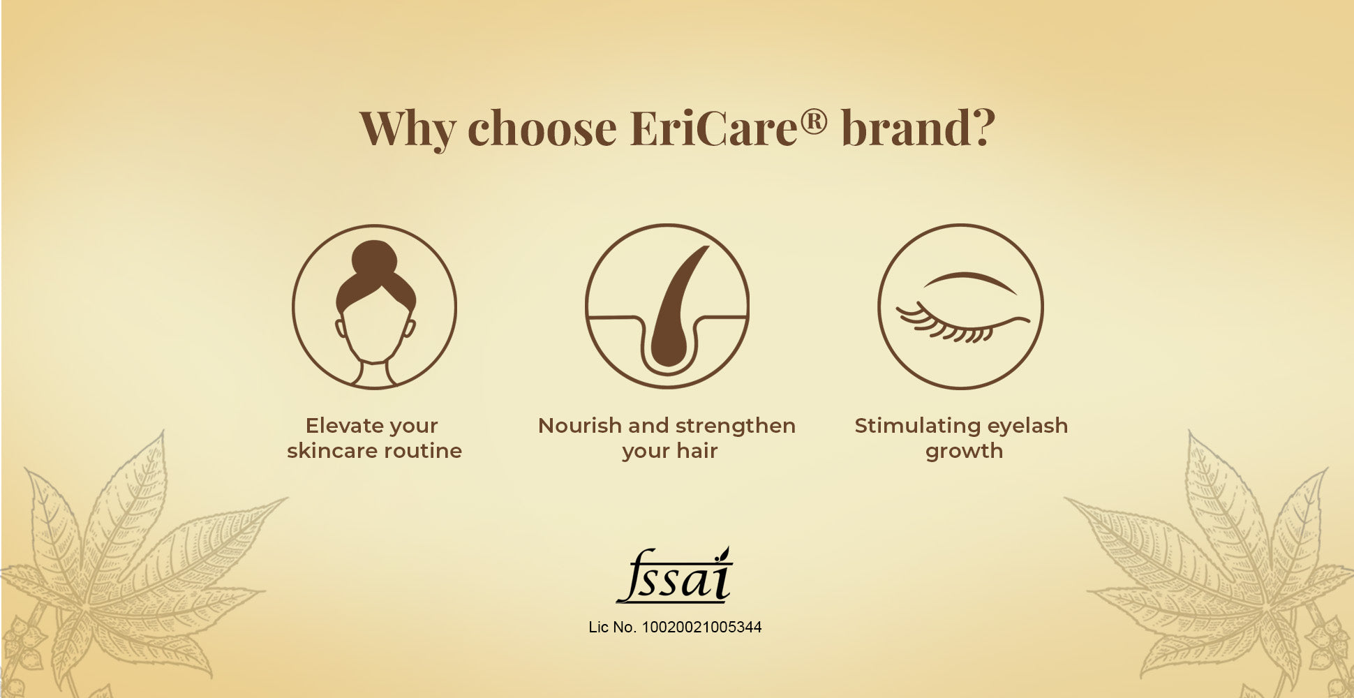 Image of Why choose EriCare Certified Organic Castor Oil for clear skincare routine, nourishing and strengthening your hair and stimulating eyelashes growth