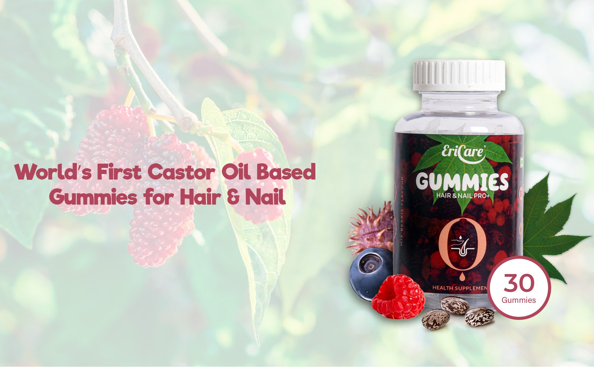 Introducing World's only Castor Oil based Biotin Gummies for Strong hair and nail